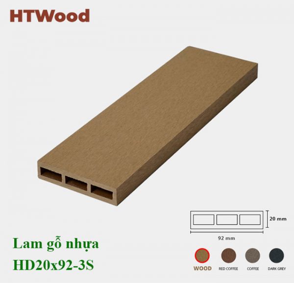 Lam gỗ nhựa 20x92 Wood