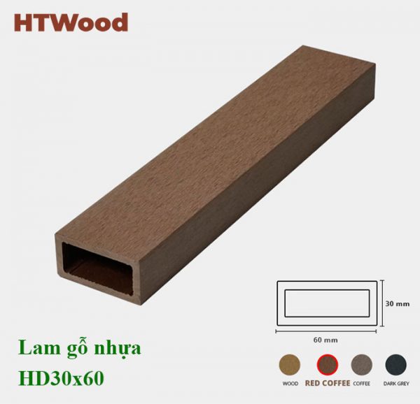 Lam gỗ nhựa HD30x60 Red Coffee