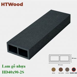 Lam gỗ nhựa HD40x90 Dark Grey