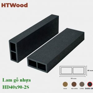 Lam gỗ nhựa HD40x90 Dark Grey hình 2