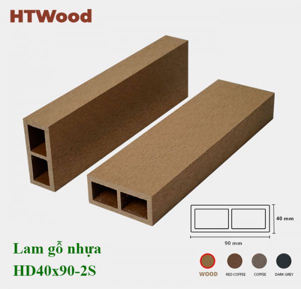 Lam gỗ nhựa HD40x90 Wood hình 2