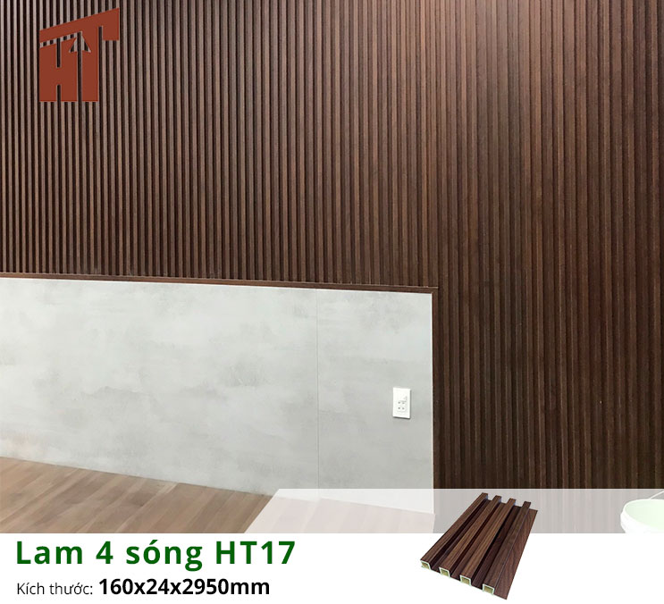 Công trình lam 4 sóng HT17 ốp tường