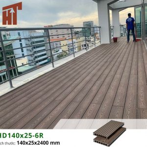 Công trình sàn gỗ nhựa HD140x25-6R Coffee
