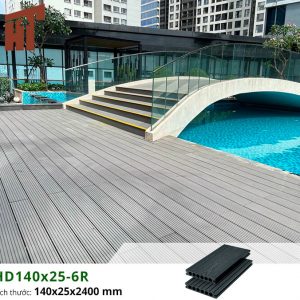 Công trình sàn gỗ nhựa HD140x25-6R Dark Grey