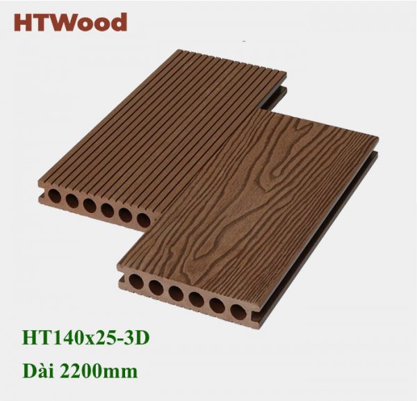 gỗ nhựa HT140x25 3D OKA Brown
