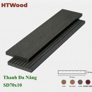 Thanh đa năng gỗ nhựa SD70x10 dark grey hình 2