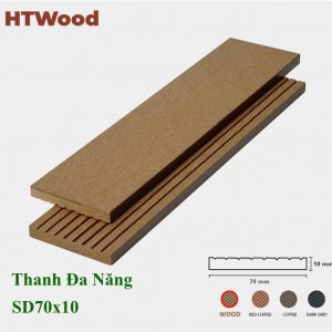 Thanh đa năng gỗ nhựa SD70x10 Wood hình 2